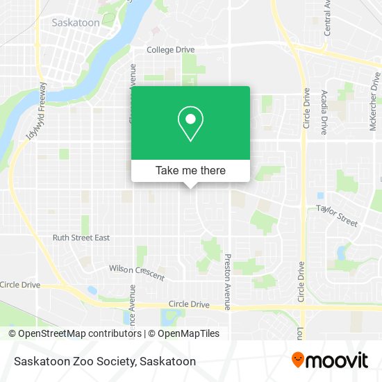 Saskatoon Zoo Society map