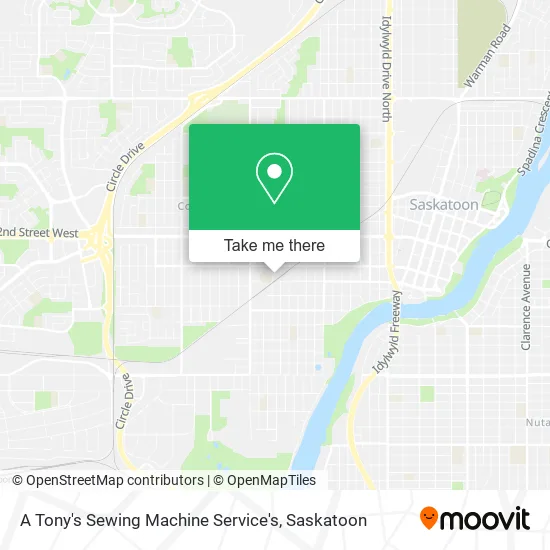 A Tony's Sewing Machine Service's map