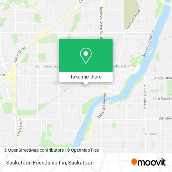 Saskatoon Friendship Inn map