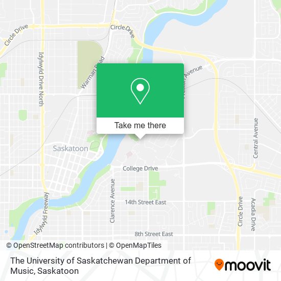 The University of Saskatchewan Department of Music map