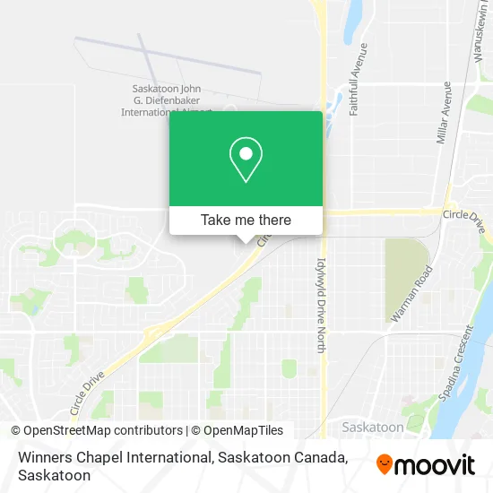 Winners Chapel International, Saskatoon Canada map