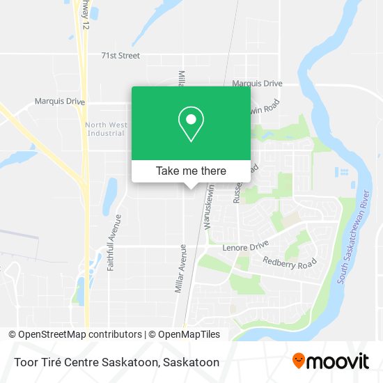 Toor Tiré Centre Saskatoon map