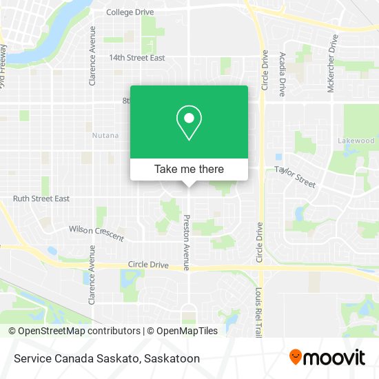 Service Canada Saskato map