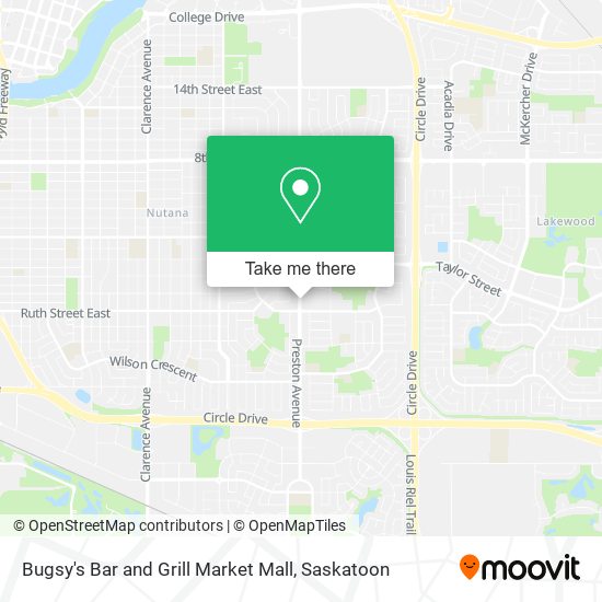 Bugsy's Bar and Grill Market Mall map