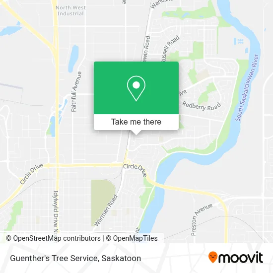 Guenther's Tree Service map