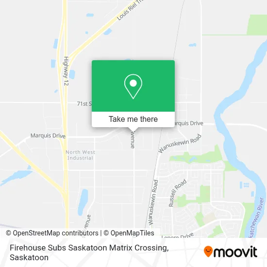 Firehouse Subs Saskatoon Matrix Crossing map
