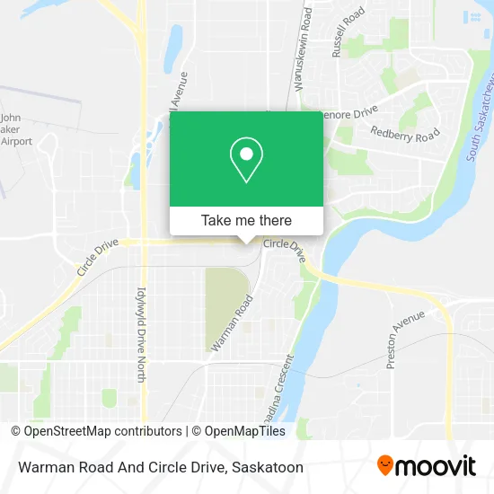 Warman Road And Circle Drive map