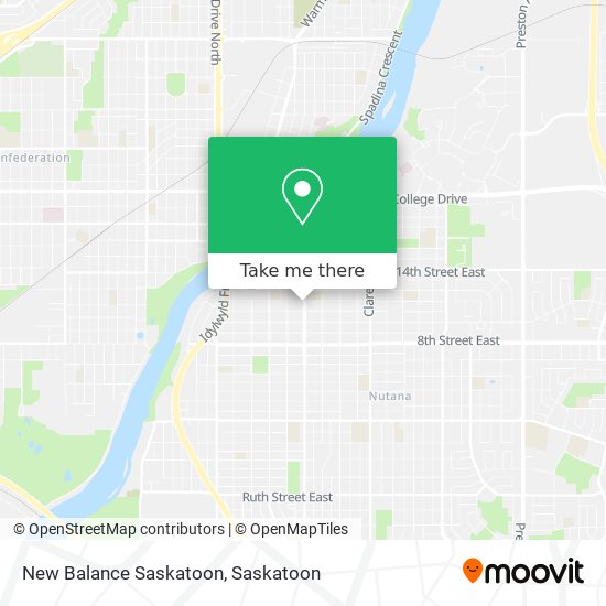 New Balance Saskatoon map