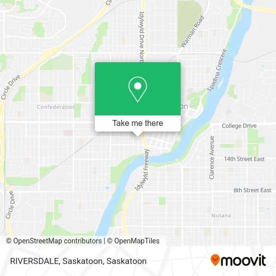 RIVERSDALE, Saskatoon map