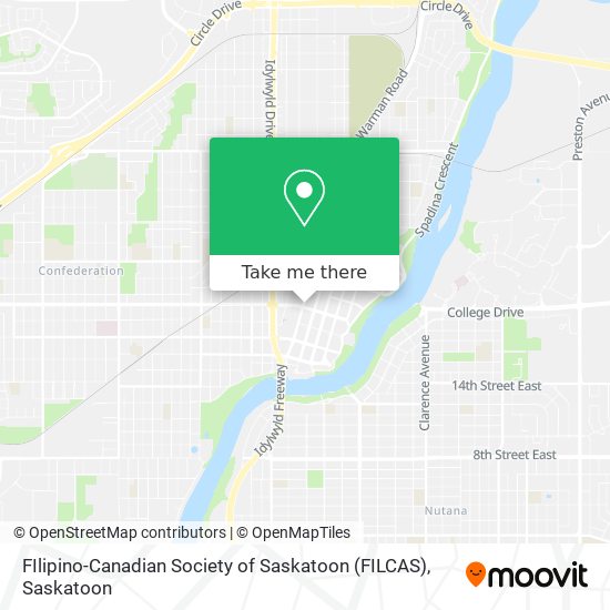 FIlipino-Canadian Society of Saskatoon (FILCAS) map