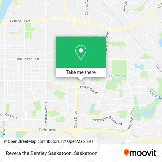 Revera the Bentley Saskatoon map