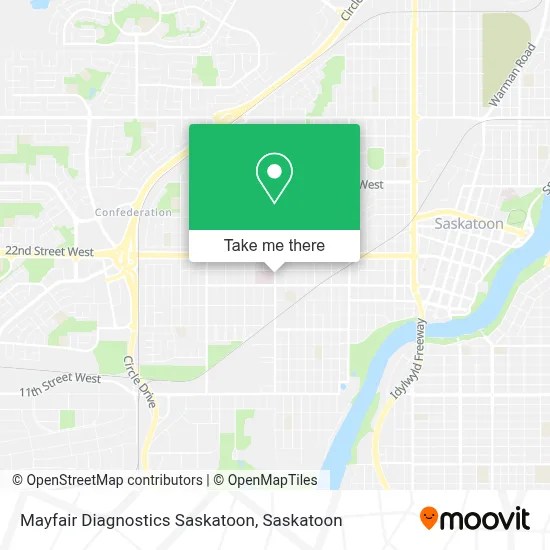 Mayfair Diagnostics Saskatoon map