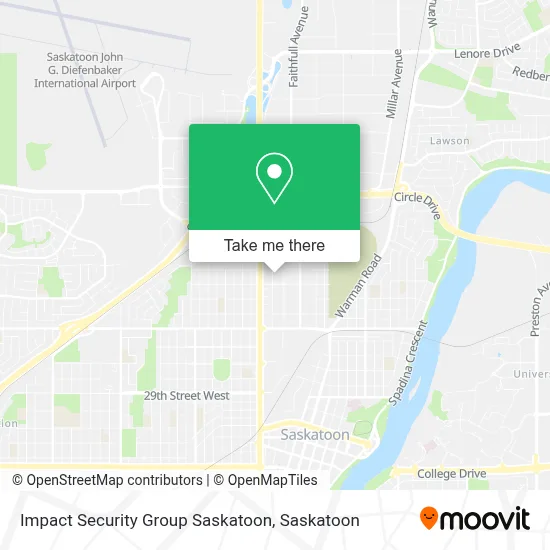 Impact Security Group Saskatoon map