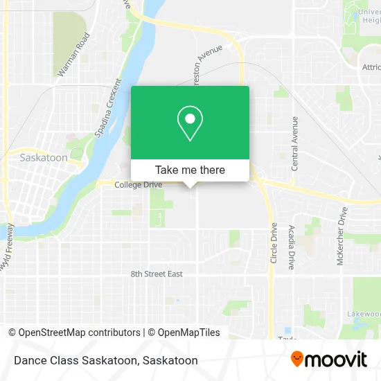 Dance Class Saskatoon map