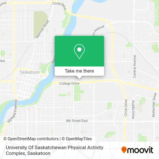 University Of Saskatchewan Physical Activity Complex map