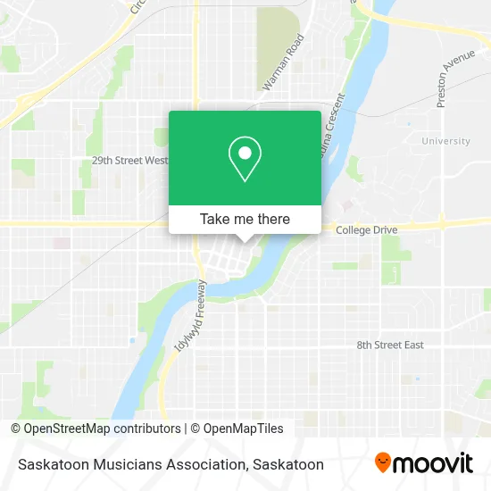 Saskatoon Musicians Association map