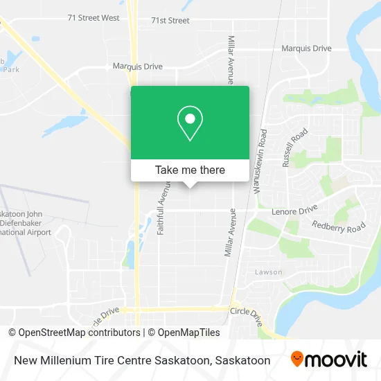 New Millenium Tire Centre Saskatoon map