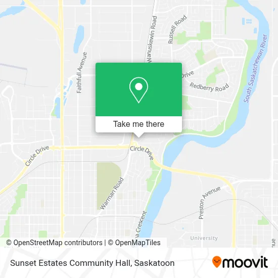 Sunset Estates Community Hall map