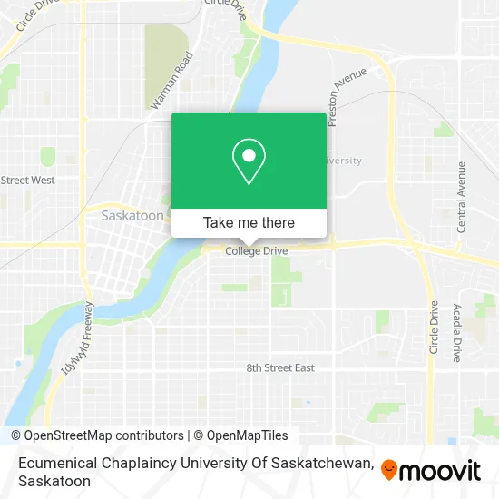 Ecumenical Chaplaincy University Of Saskatchewan map