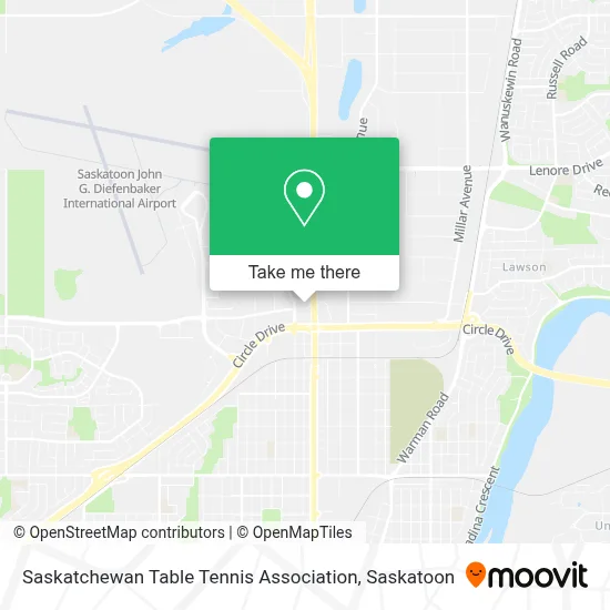 Saskatchewan Table Tennis Association map