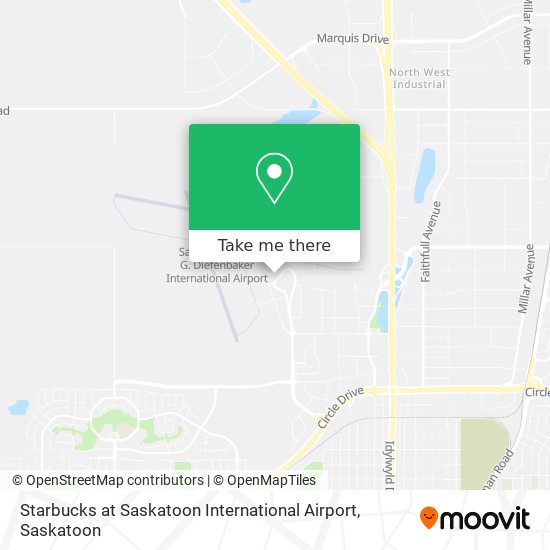 Starbucks at Saskatoon International Airport map