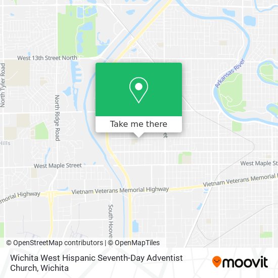 Wichita West Hispanic Seventh-Day Adventist Church map