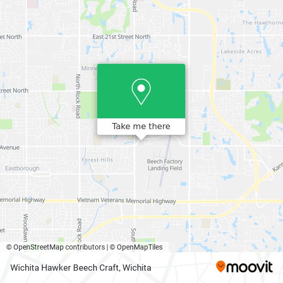 Wichita Hawker Beech Craft map