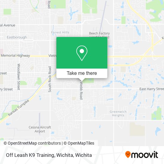 Mapa de Off Leash K9 Training, Wichita