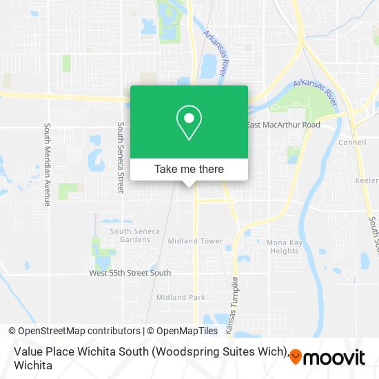 Mapa de Value Place Wichita South (Woodspring Suites Wich)