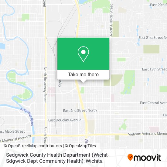 Mapa de Sedgwick County Health Department (Wichit-Sdgwick Dept Community Health)