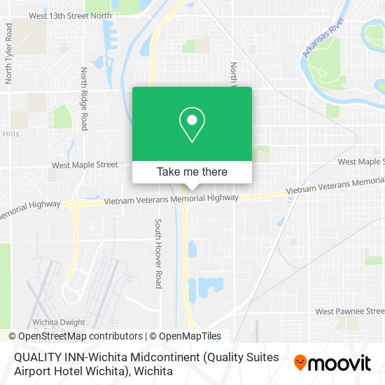 QUALITY INN-Wichita Midcontinent (Quality Suites Airport Hotel Wichita) map