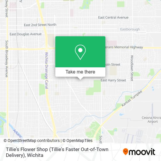 Mapa de Tillie's Flower Shop (Tillie's Faster Out-of-Town Delivery)