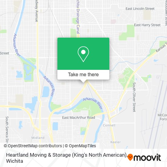 Heartland Moving & Storage (King's North American) map