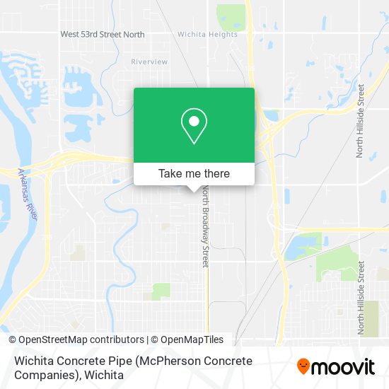 Mapa de Wichita Concrete Pipe (McPherson Concrete Companies)