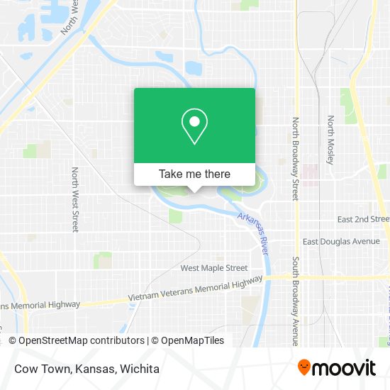 Cow Town, Kansas map