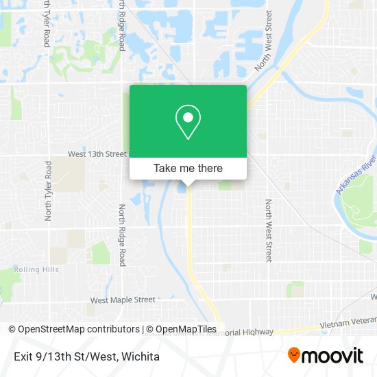 Exit 9/13th St/West map