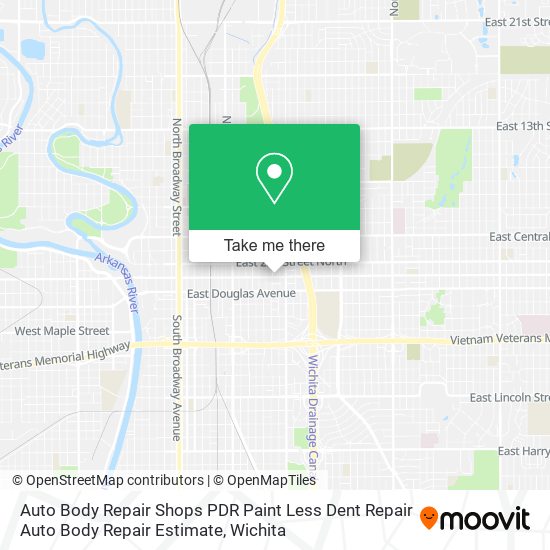 Auto Body Repair Shops PDR Paint Less Dent Repair Auto Body Repair Estimate map