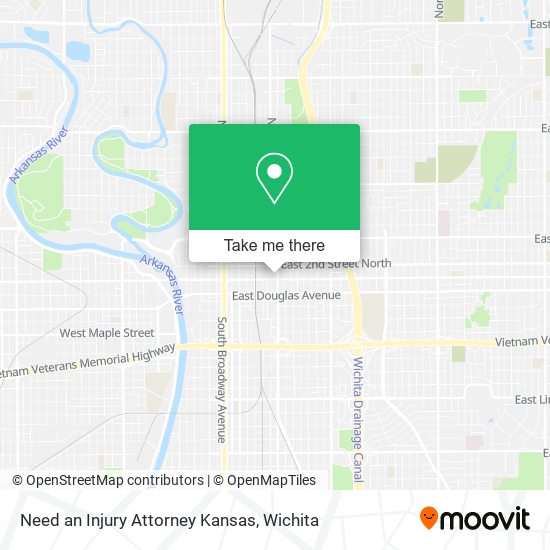 Mapa de Need an Injury Attorney Kansas