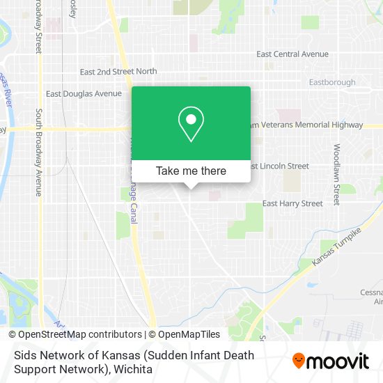 Mapa de Sids Network of Kansas (Sudden Infant Death Support Network)