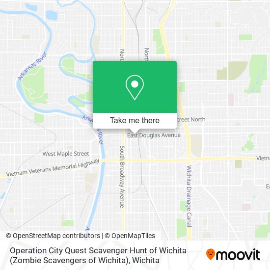 Mapa de Operation City Quest Scavenger Hunt of Wichita (Zombie Scavengers of Wichita)