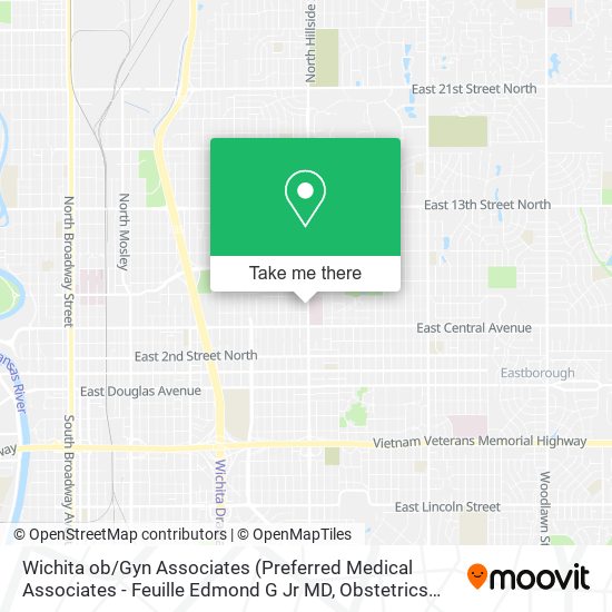 Wichita ob / Gyn Associates map