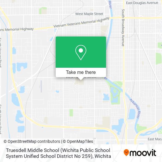 Truesdell Middle School (Wichita Public School System Unified School District No 259) map