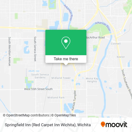 Mapa de Springfield Inn (Red Carpet Inn Wichita)