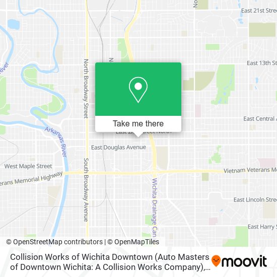 Collision Works of Wichita Downtown (Auto Masters of Downtown Wichita: A Collision Works Company) map