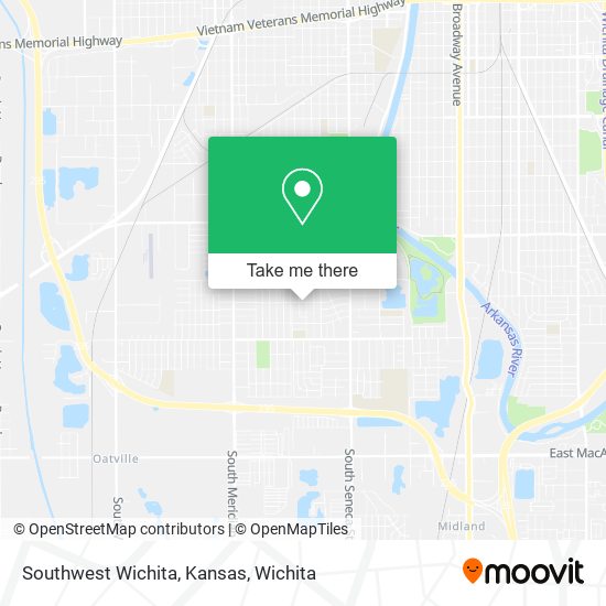 Southwest Wichita, Kansas map