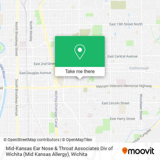 Mapa de Mid-Kansas Ear Nose & Throat Associates Div of Wichita (Mid Kansas Allergy)