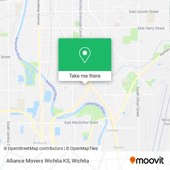 Alliance Movers Wichita KS map