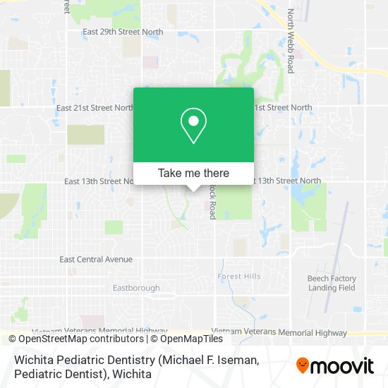 Mapa de Wichita Pediatric Dentistry (Michael F. Iseman, Pediatric Dentist)