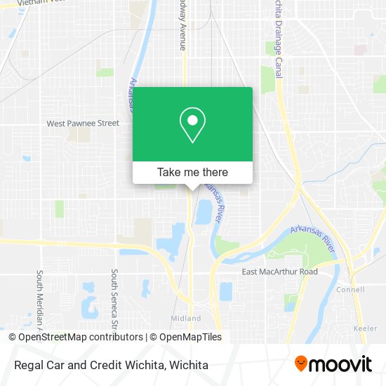 Regal Car and Credit Wichita map