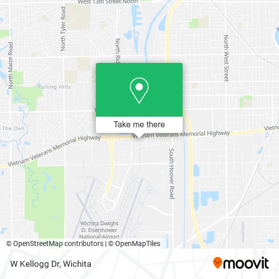 W Kellogg Dr map